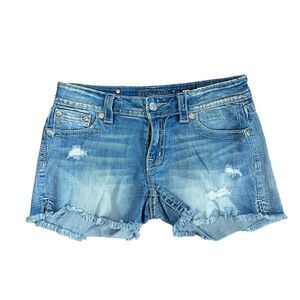 Miss Me Womens Cut-Off Jean Shorts Size 29 Signature Short Low Rise Western